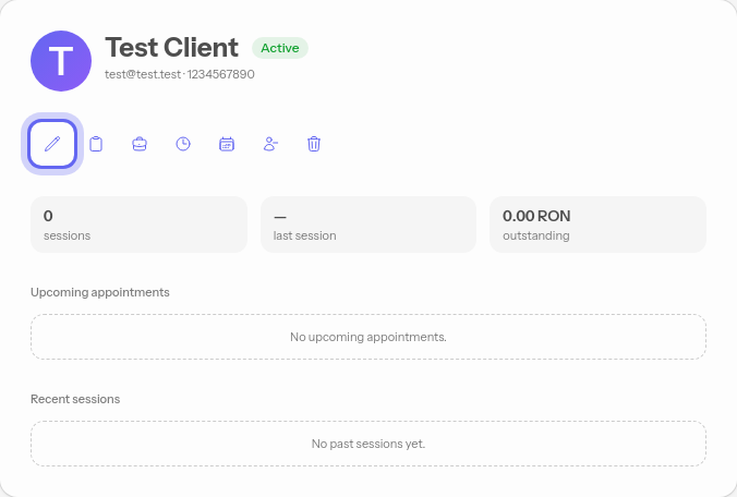 The client edit button