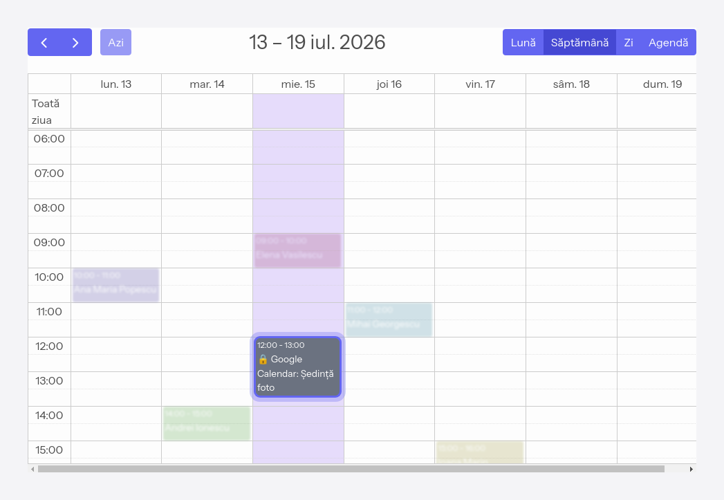 Eveniment extern în calendar