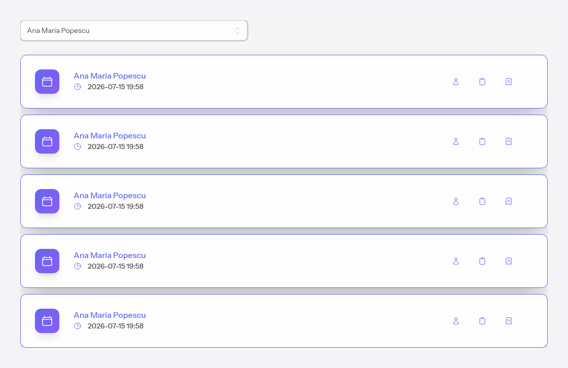 Agenda unui client
