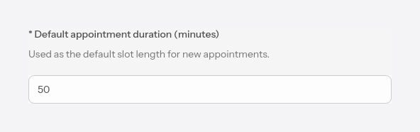 Default duration