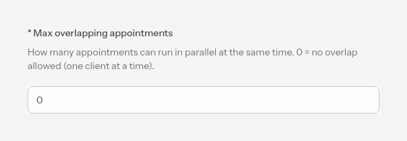 Maximum overlapping appointments