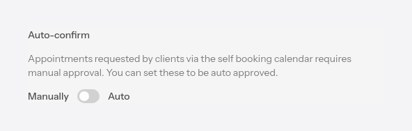 Auto-confirmation