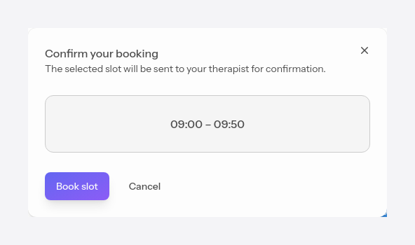 A client confirming an interval