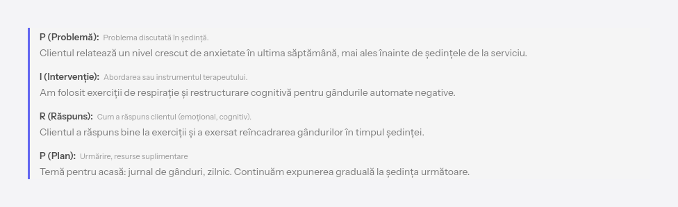 Șablon PIRP