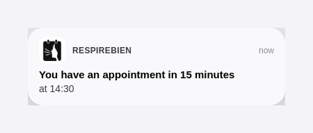 Session reminder push notification