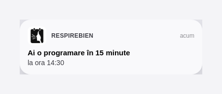 Notificare push de reamintire a ședinței