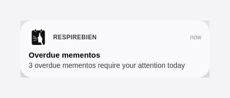 Push notification with the outstanding reminders summary
